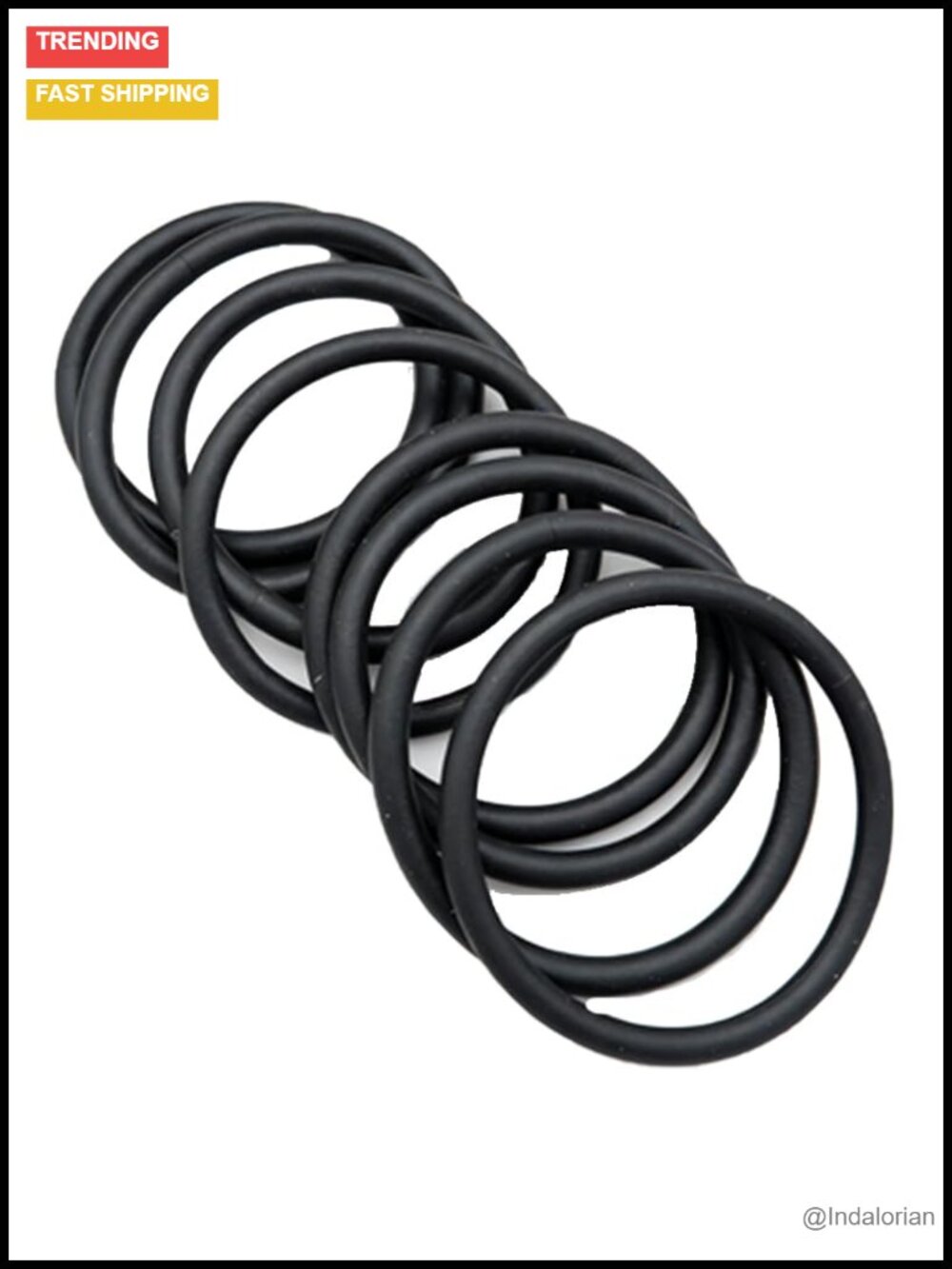 Handmade Punk Stackable Rubber Bangle Bracelets Set of 8